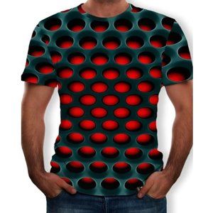 KYKU Graphic Print 3D Stretch Polyester Tee Shirt Circular Holes Design XL NEW